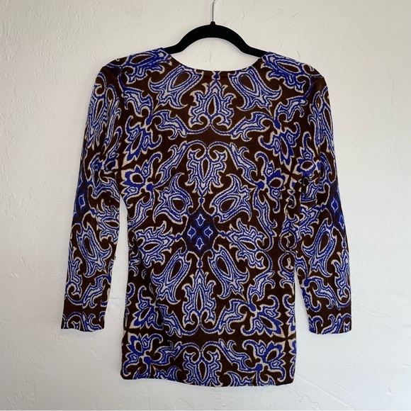 Tory Burch Flawed Wool Button-Down V-Neck 3/4 Sleeve Cardigan Sweater - Picture 5 of 11